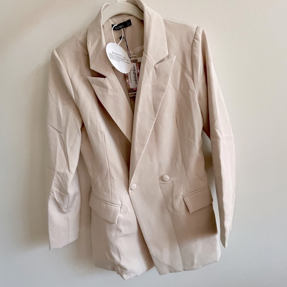 Boohoo Ecru Fitted Blazer - Picture 6 of 10